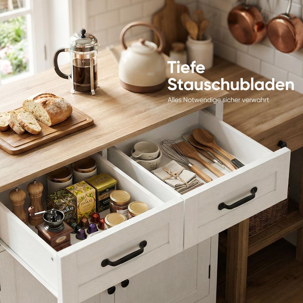 HOKEEPER Küchenschrank, Sideboard Wohnzimmer, Kommode mit 2