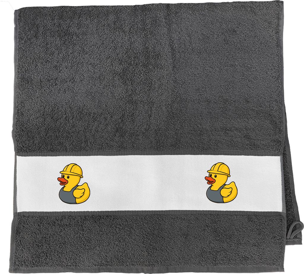 Huuraa Handtuch Quietscheente Industrie Comic Gummiente Geschenk 50x100cm Graphite Baumwolle Quietscheente Industrie Präsent