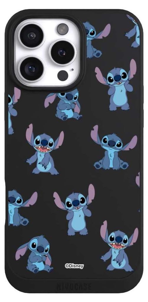 NIVOCASE Handyhülle für Apple iPhone 16 Pro Max Hülle NIVOpure Case Schwarz Disney Offizielles Lizenzprodukt Lilo & Stitch