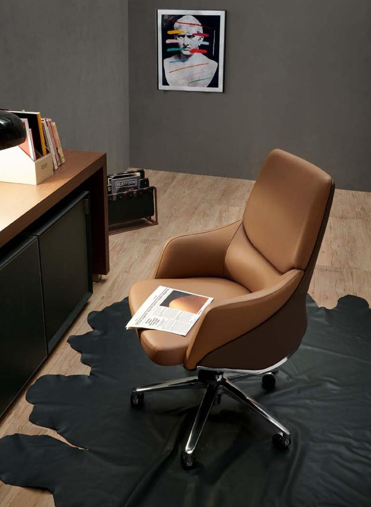 Leather Upholstery Rotatable Computer Chairs Furniture Executive Armchair 1523b