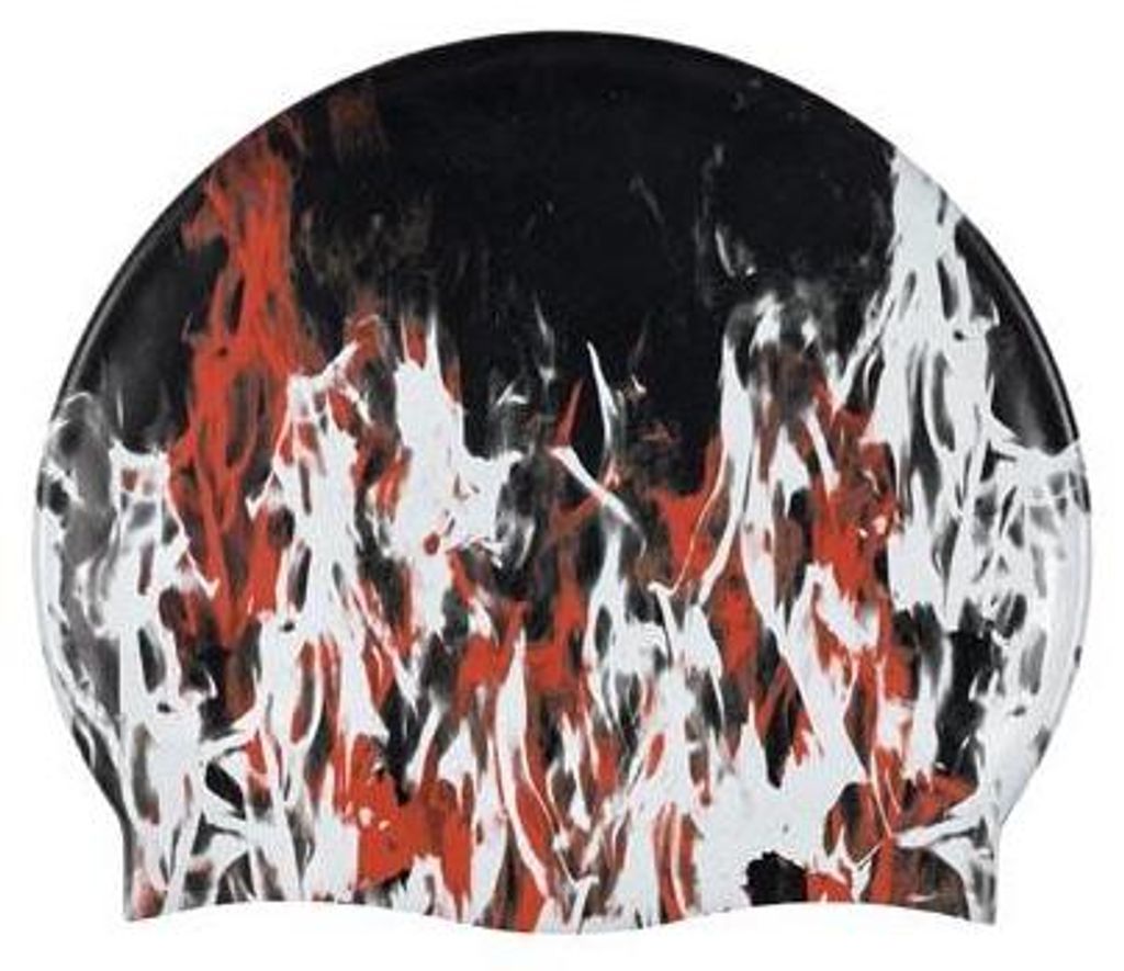 Beco Badekappe | Silikon | Schwarz/weiß/rotes Muster**