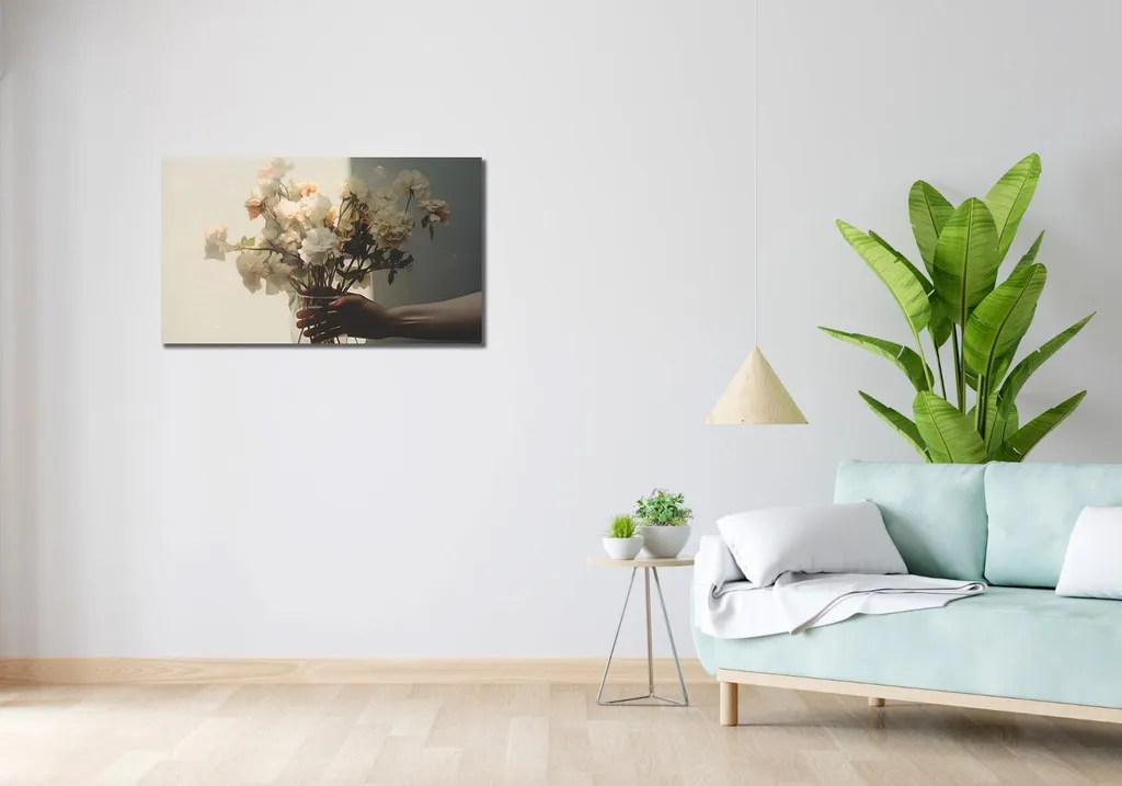 Grand Tableau Fleurs 90 x 50 cm avec Impression Haute Définition Durable