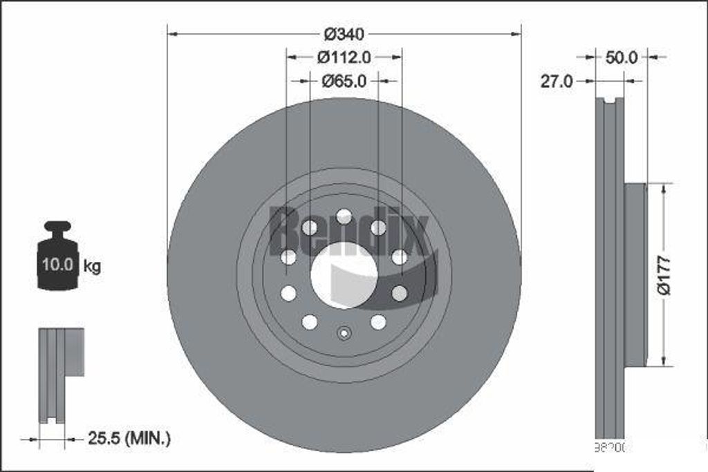 BENDIX Braking BDS2287HC Bremsscheibe OE 1EA615301A kompatibel mit Born