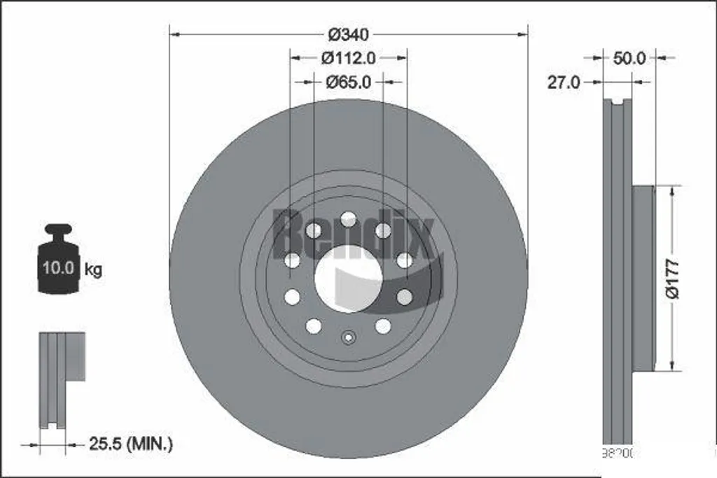 Disque de frein BENDIX BDS2287HC contre les vibrations et bruits