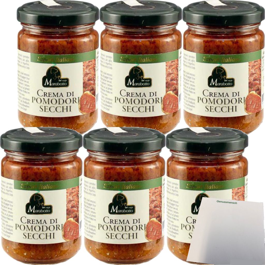 MARABOTTO-Creme aus getrocknete Tomaten 6er Pack (6x130g Glas) + usy Block