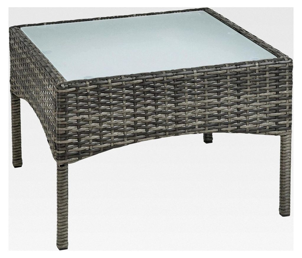 Beistelltisch aus Polyrattan für Garten und Balkon (Anthrazit-Grau)