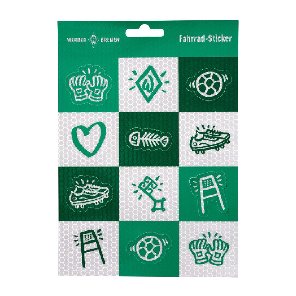 SV Werder Bremen Fahrradaufkleber-Set Icons reflektierend