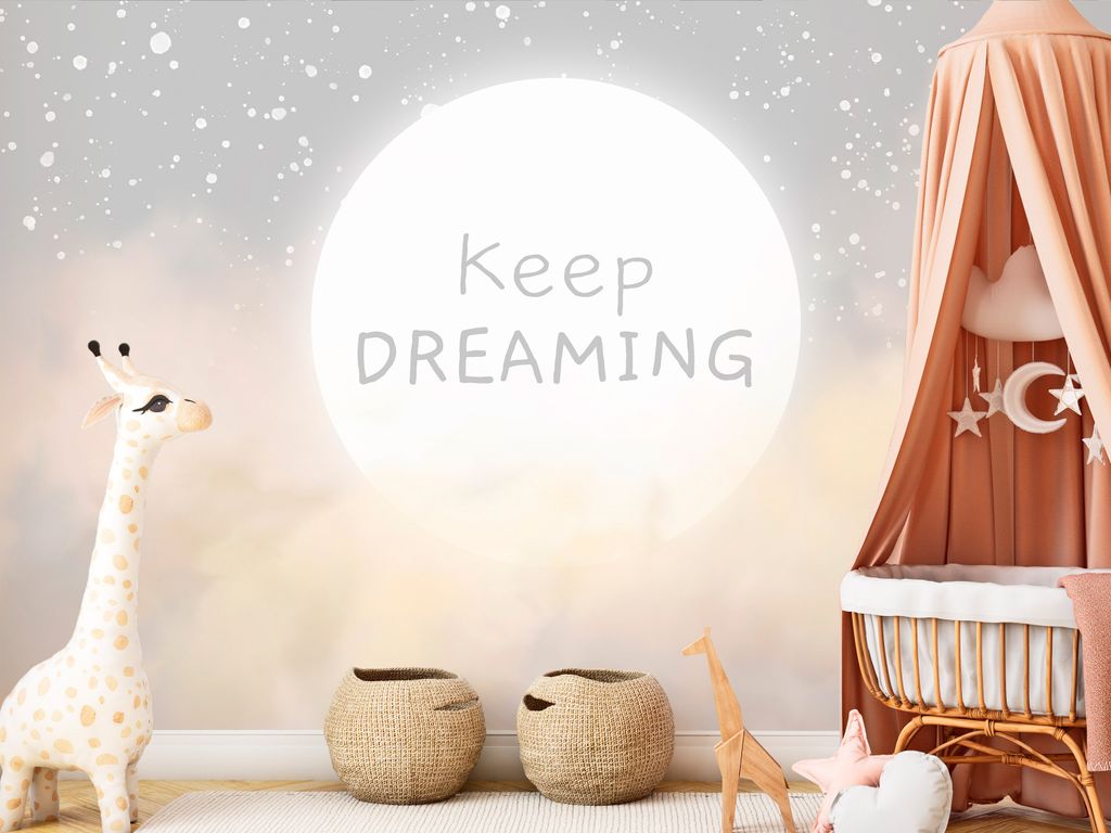 Vlies Fototapete Spruch 400x280 cm Tapeten Wandtapete XXL Keep Dreaming Motto Motivation Himmel Wolken m-A-10029-a-a