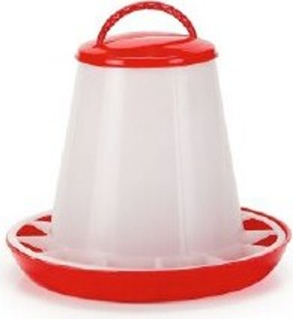 Futtersilo+Deckel - Vogel - Kunststoff - rot/weiß - 1kg Produktbild 