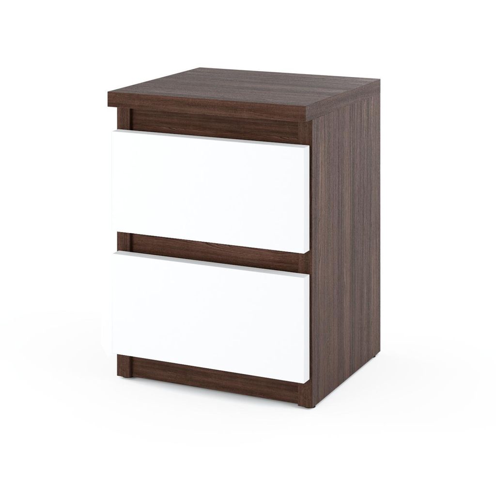 STIV Möbel | Table de chevet chêne wengé/blanc mat 30x30x40 Image du produit 