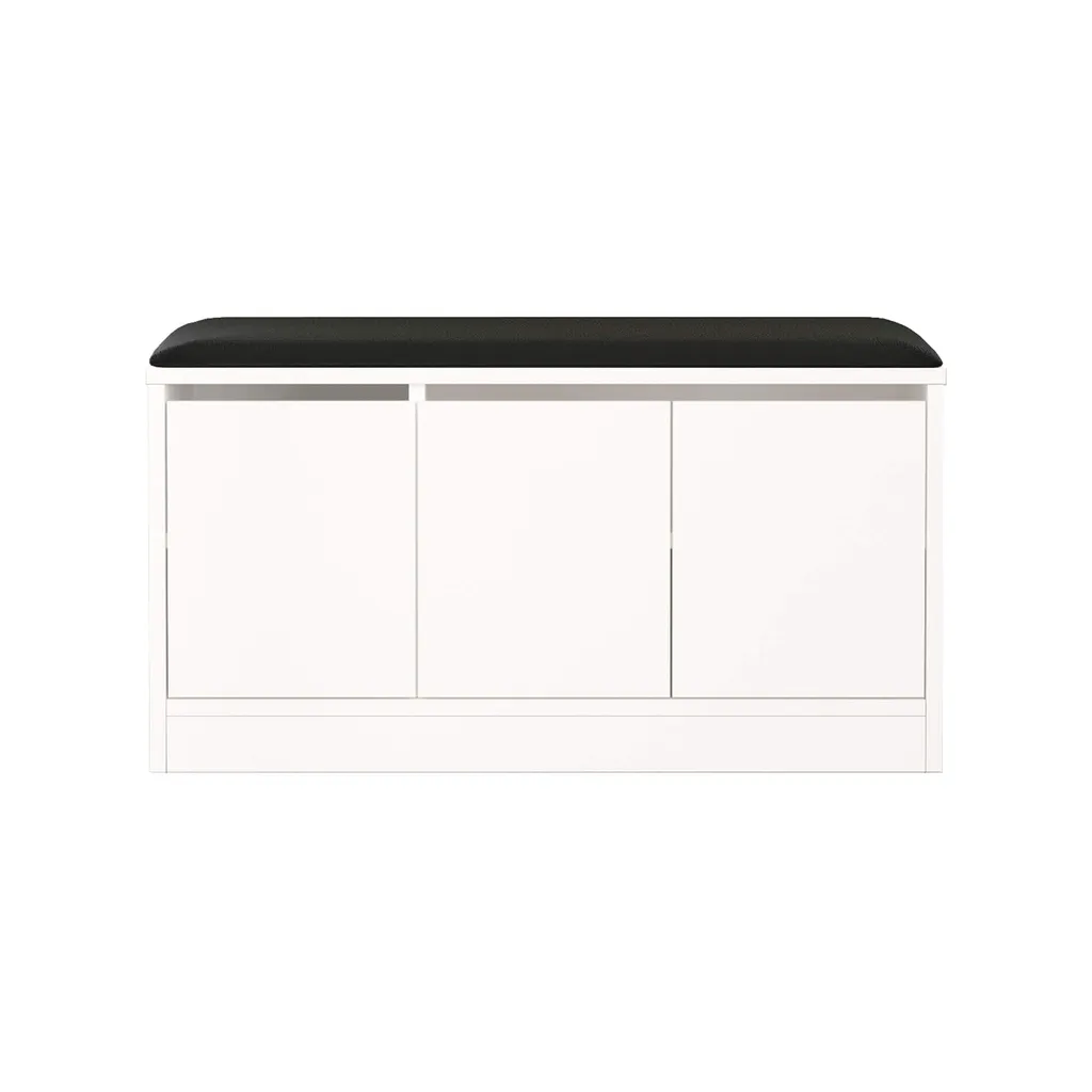 Banc à chaussures Rebecca Mobili Cocos 46x89,5x35,5 cm Blanc et Gris