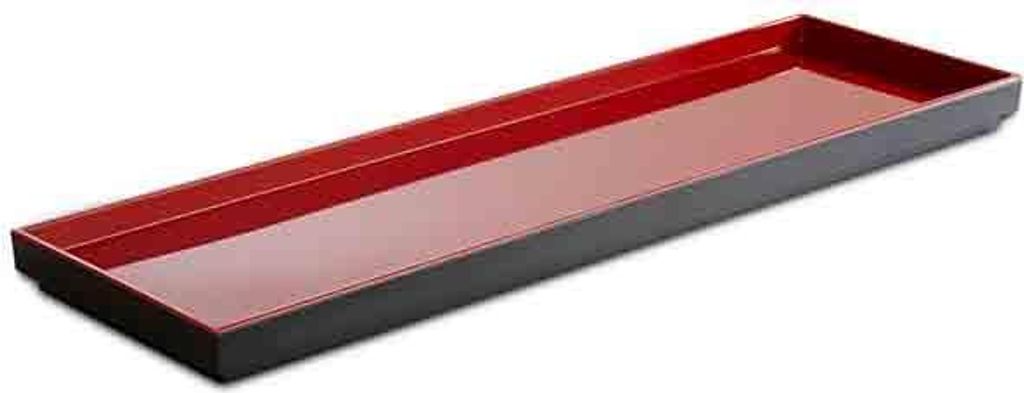 APS 15460 GN 2/4 Tablett ASIA PLUS, 53 x 16,2 cm, Höhe 3 cm, Melamin, schwarz matt/rot glänzend