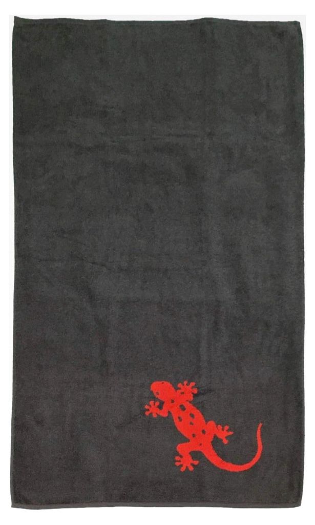Jacquard Frottiertuch Duschtuch Saunatuch Geco Anthrazit Rot, Größe: Duschtuch 80x160 cm
