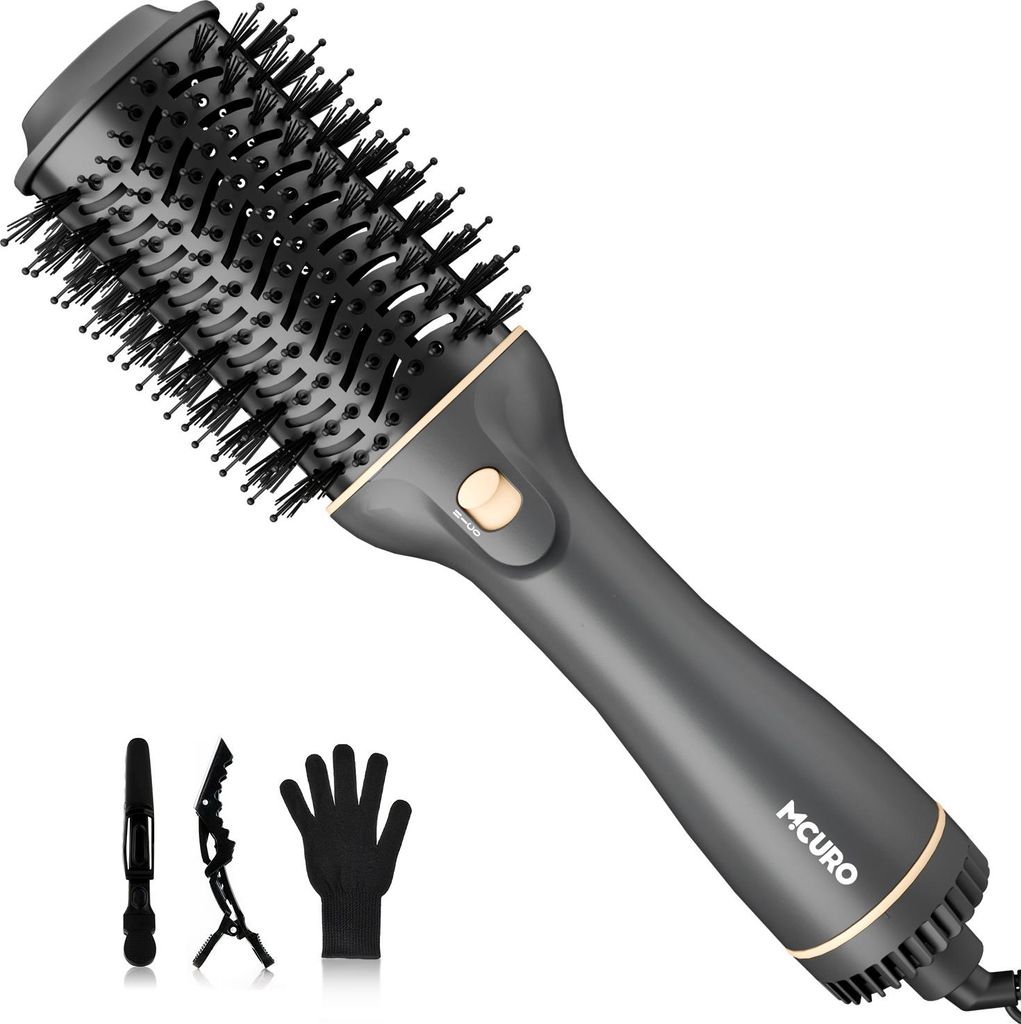 MCURO Haartrockner und Volumiser, 1200W Warmluftbürste Rundbürstenföhn, Föhnbürste, Ionen Volumizer, Anti-Frizz-Effekt, 3 Moduseinstellungen, ...