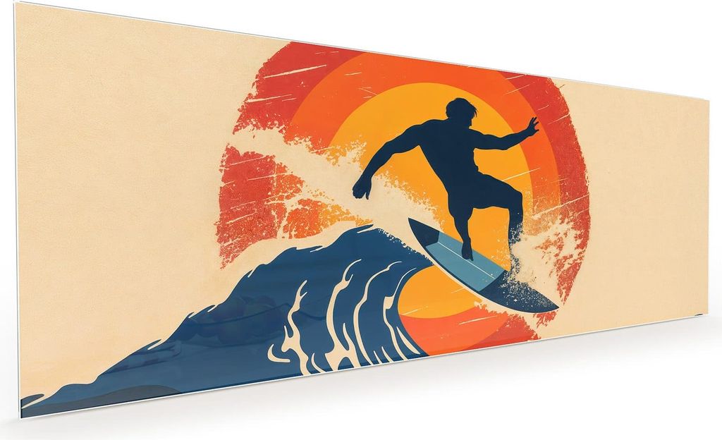 Küchenrückwand Spritzschutz Glas mit Motiv Surferwelle 40 x 40 cm