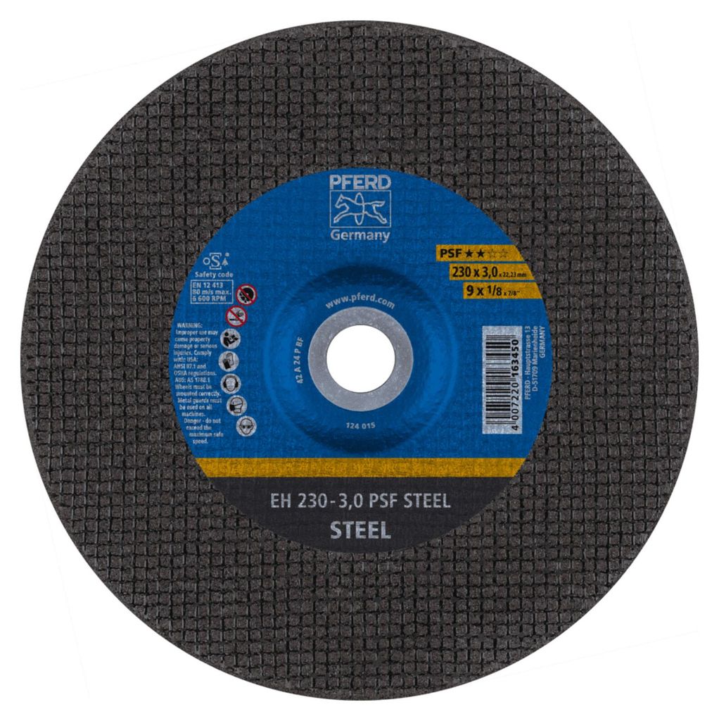 PFERD TOOLS Trennscheibe EH 230x3,0x22,23 mm gekröpft Universallinie PSF STEEL für Stahl 25 Stk