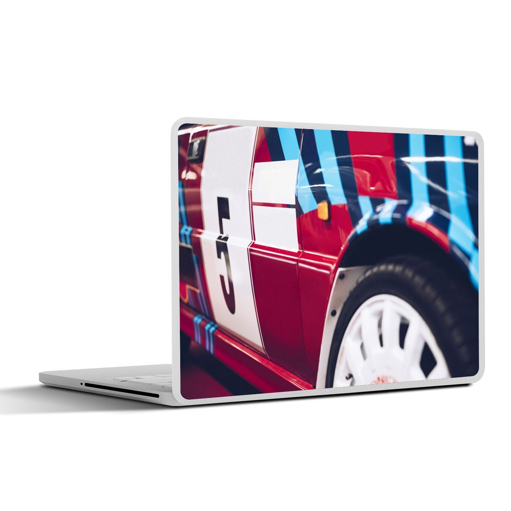 MuchoWow Laptop Aufkleber Sticker Cover Rennwagen - Nummer - Blau - Rot 30x21 cm - Sticker für Laptop - Selbstklebend
