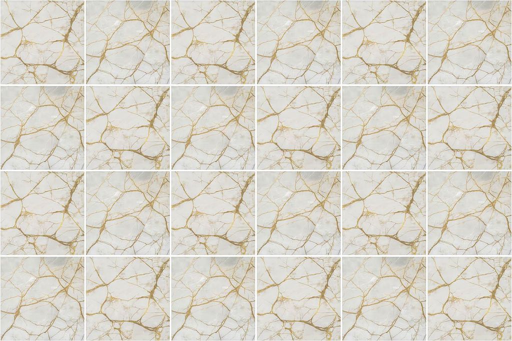 Fliesenaufkleber 15x15 cm – 24 Stück – Selbstklebend – Wasserfest – Pflegeleicht – Hitzebeständig – Für Küche & Bad – Edles Marmo...