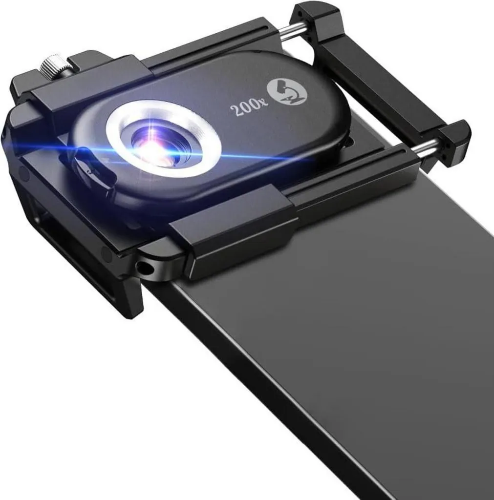 Microscope Portable pour Téléphone Mobile avec Grossissement 200X LED