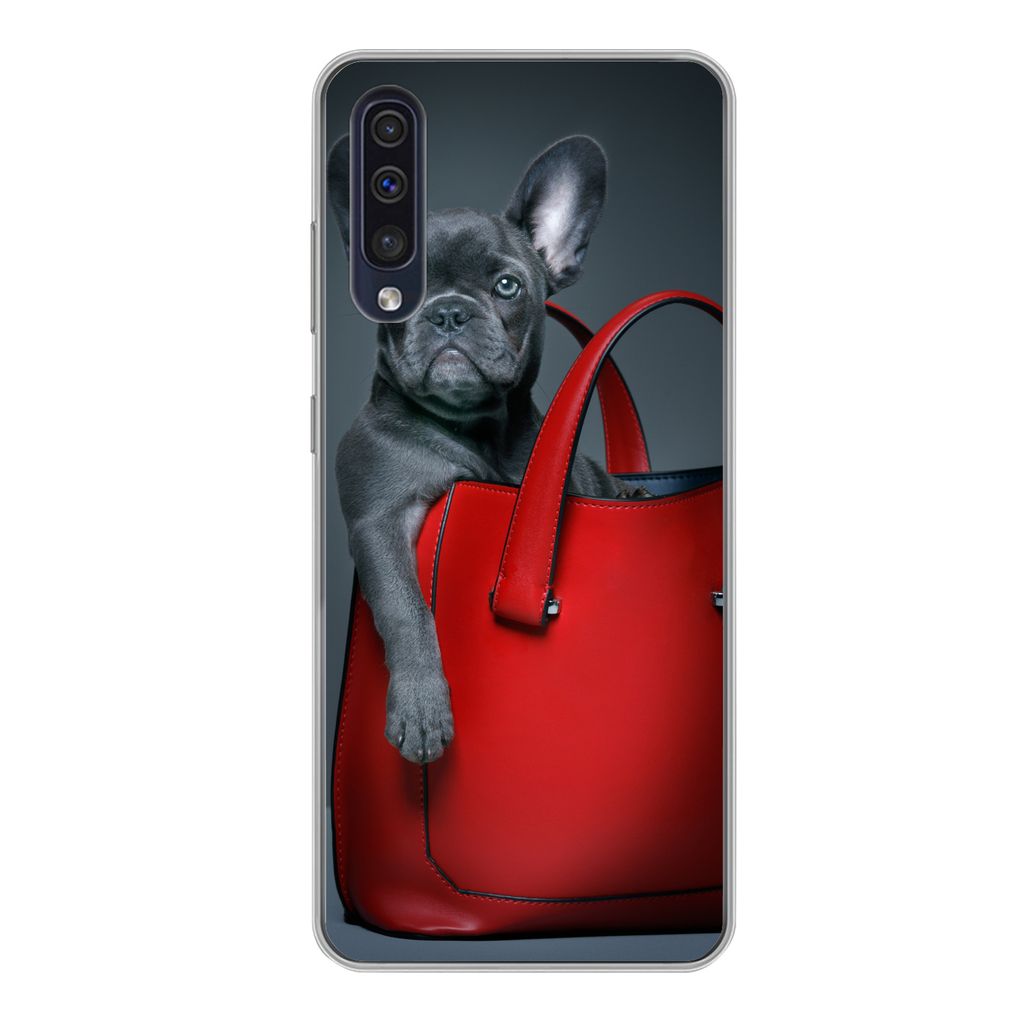 MuchoWow Handyhülle Schutzhülle Hülle für Samsung Galaxy A50 Hund - Lustig - Tasche - Kinder - Jungen - Mädchen - Kinder Silikon Softcase Ha...