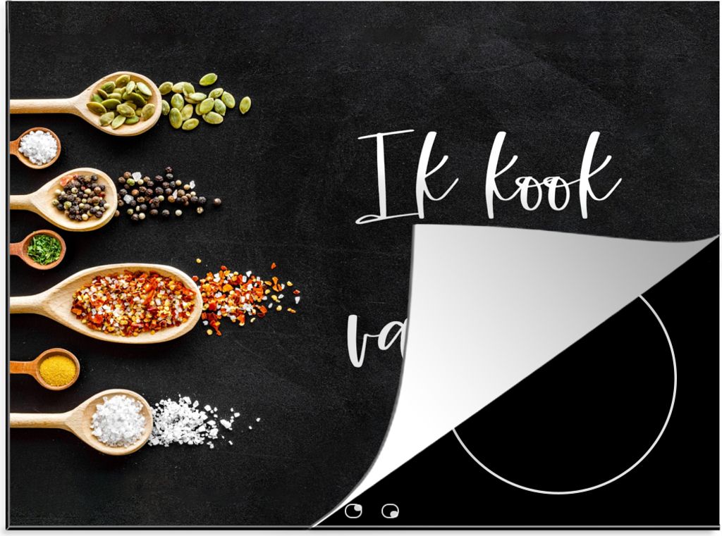 KitchenYeah Herdabdeckplatte Ich koche von dir - Partner - Zitate - Gewürze , 59x52cm, Küche Deko, Glaskeramikfeld Herdabdeckung, Abdeckplatte ...
