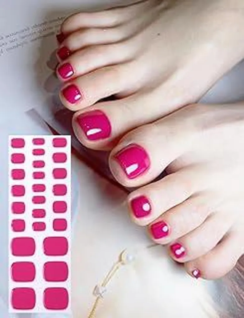 Wahrshei Red Plum Toe Nail Gel Wraps | Pedicure di Lusso Fai-da-te