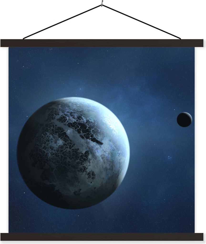 MuchoWow Textilposter Eine Illustration eines Planeten 60x60 cm mit schwarzem Rahmen - Posteraufhänger