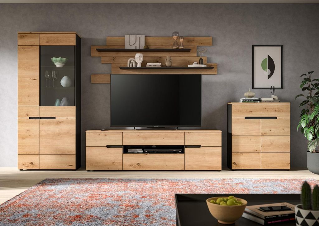 Canu Regal C13 System Eiche Nachbildung, dunkelgrau.