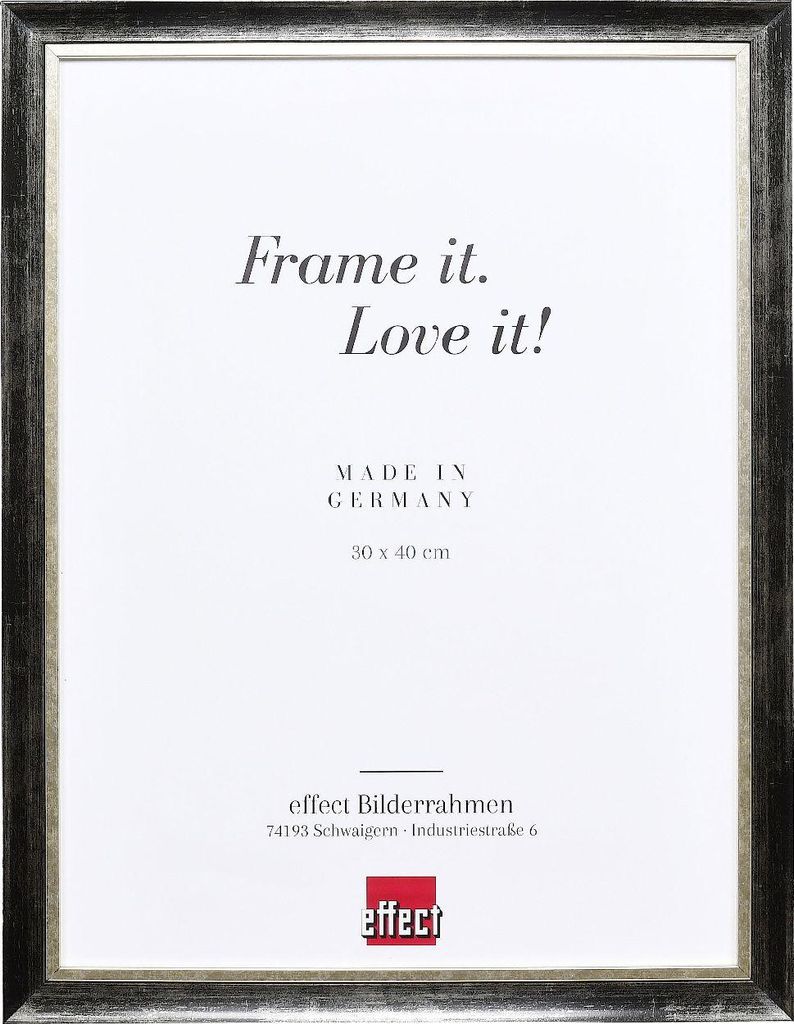Effect Holz-Bilderrahmen Profil 40 Platin 30x30 cm Normalglas