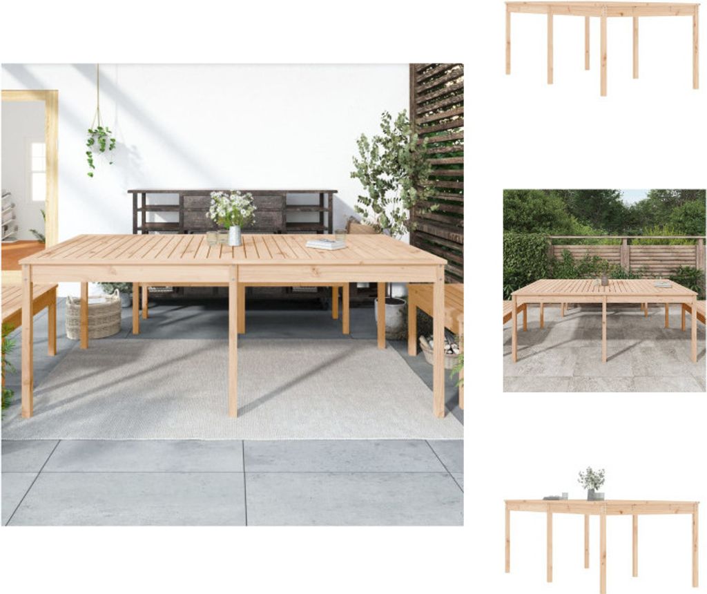 vidaXL Gartentisch 203,5x100x76 cm Massivholz Kiefer - Gartentische