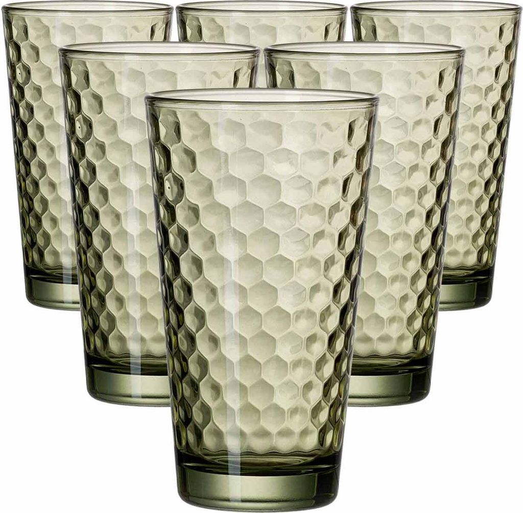 Ritzenhoff & Breker Favo Longdrinkglas 400 ml oliv 6er Set