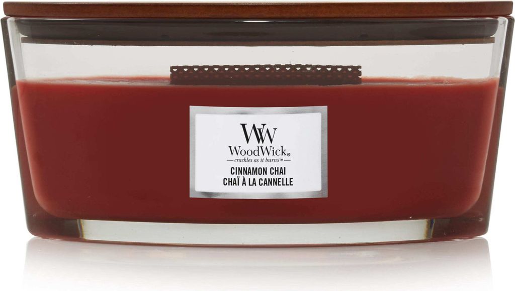 WoodWick - Cinnamon Chai - Hearthwick Ellipsen-Duftkerze mit Holzdocht