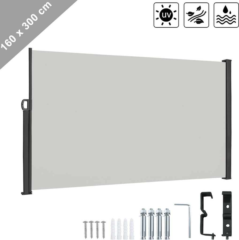 UISEBRT Grey 160x300cm výsuvná boční markýza Sunshade Obrázek produktu 
