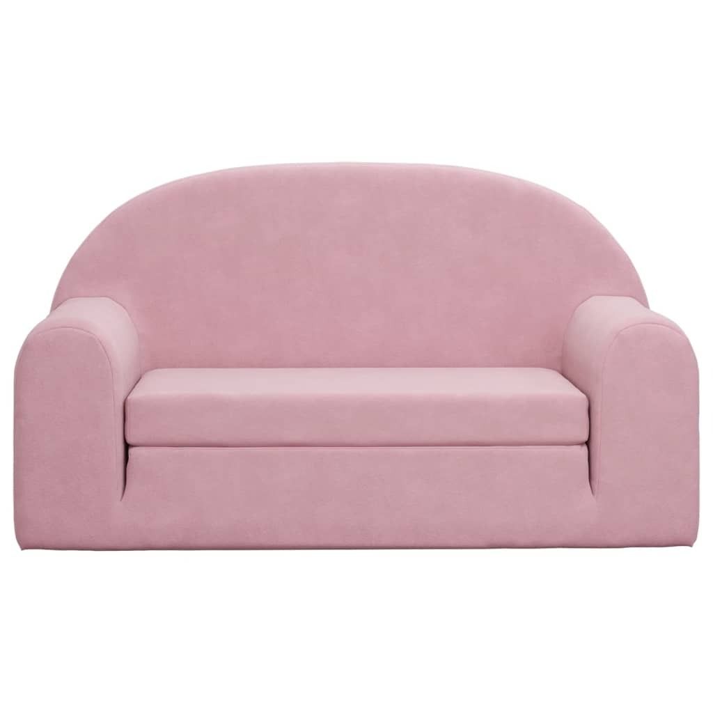 Best Möbel Kinder-Schlafsofa 2-Sitzer Rosa Weicher Plüsch Produktbild 4