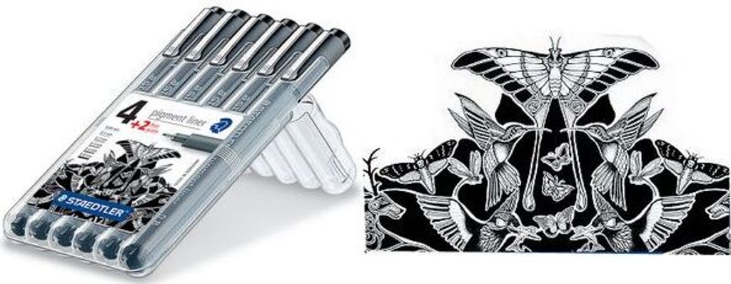 STAEDTLER pigment liner schwarz 6ST Box Produktbild 