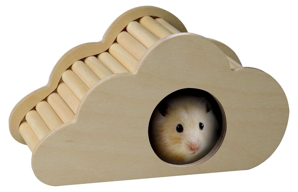 Hamsterhaus aus Holz mit Treppe und Versteck für Hamster, Gerbils, Mäuse und Kleintiere