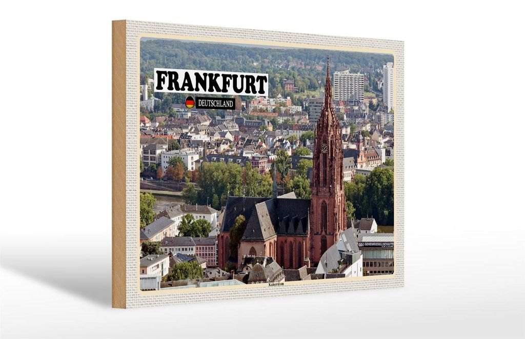 Holzschild Städte Frankfurt Kaiserdom 30x20cm Geschenk