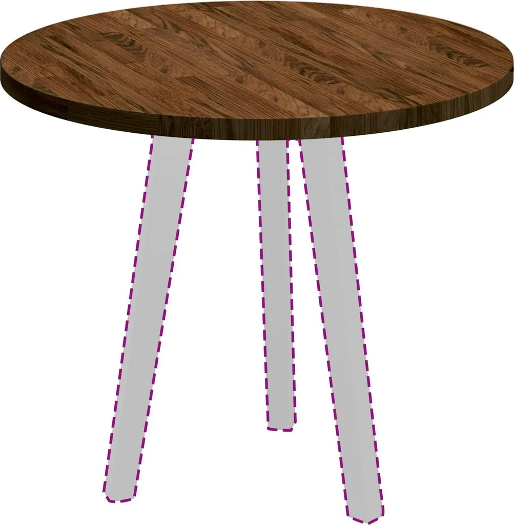 Piano Tavolo Rotondo Ø 60 cm Rovere Massello per Tavoli Fai da Te