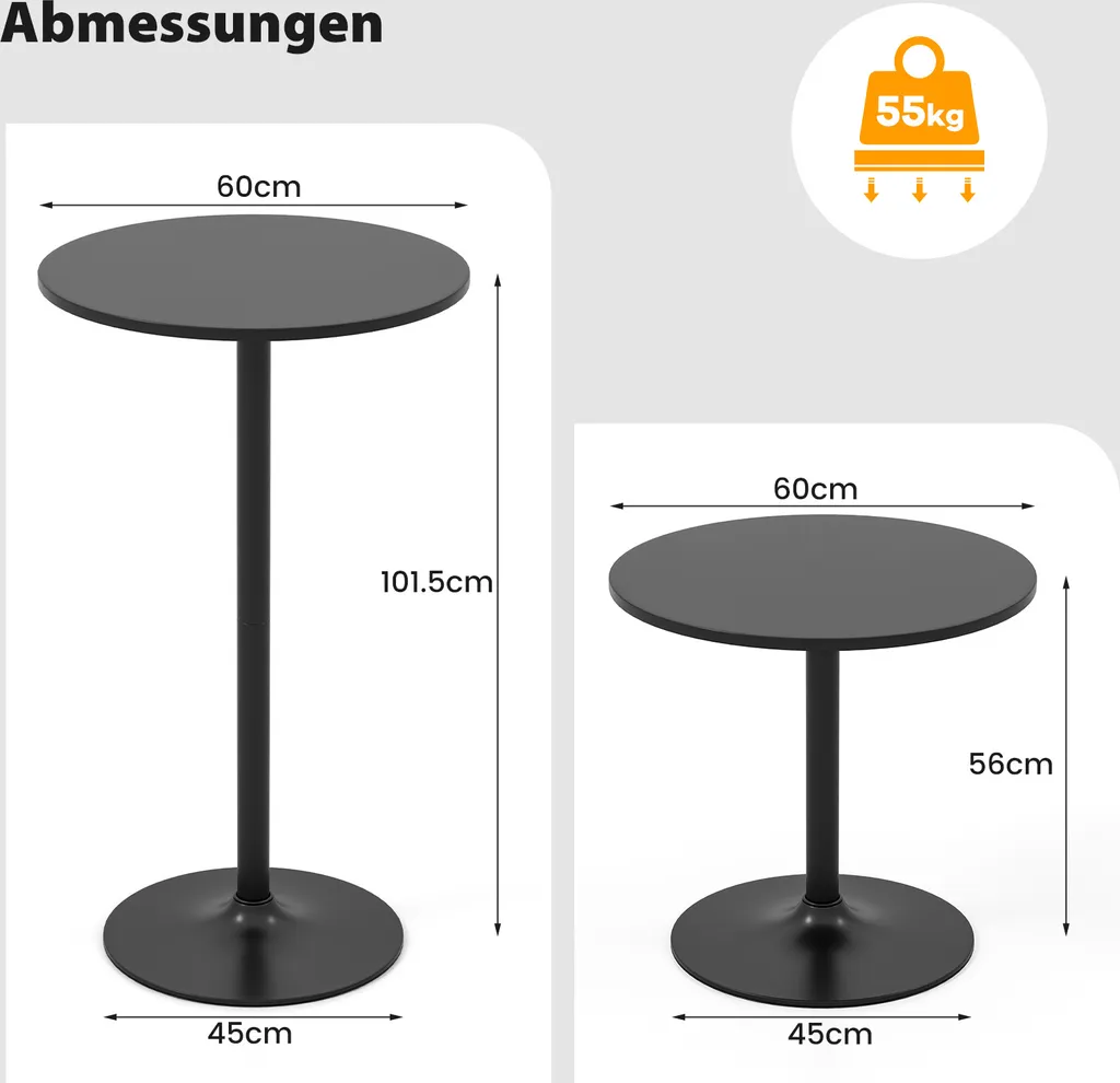 Petite table de bar gain de place et réglable pour studio et cuisine - 3
