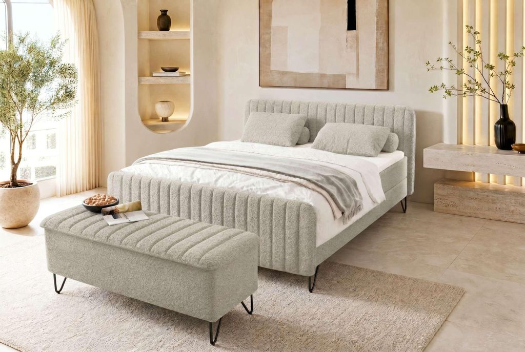 Boxspringbett Aurelio mit Hocker