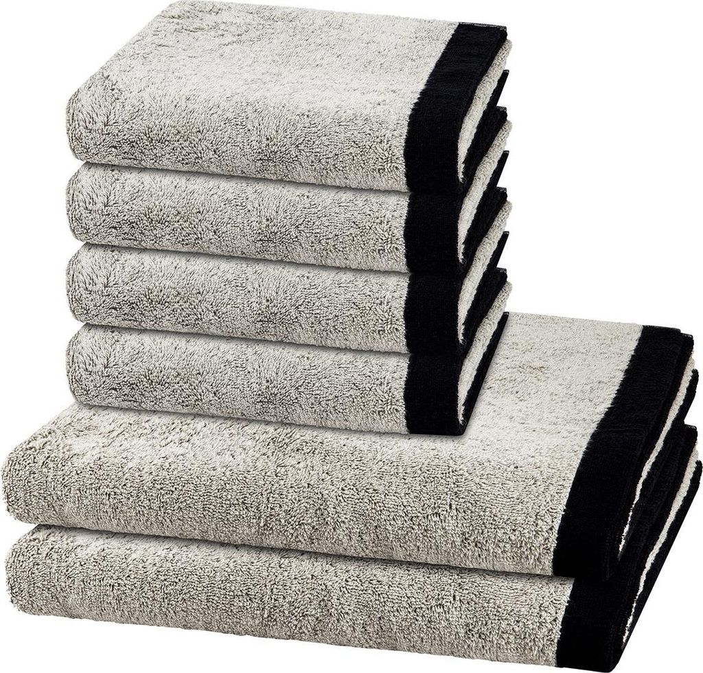 Cawö Lifestyle Splash 4 X Handtuch 2 X Duschtuch im Set Extraflauschig und saugstark, Modernes Doubleface-Design, Pflegeleicht und formstabil