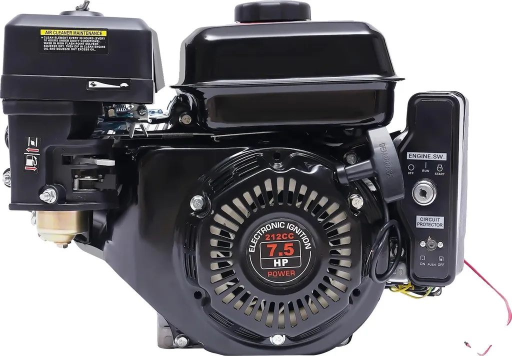 Moteur à essence 7,5 CV avec démarreur électrique noir polyvalent
