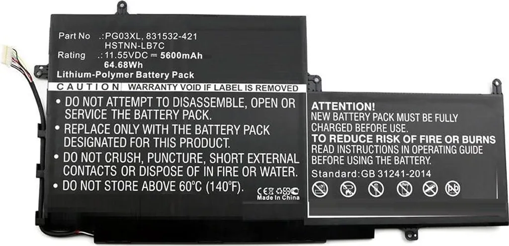 Batterie de remplacement Lithium-polymère pour PC portable HP Spectre