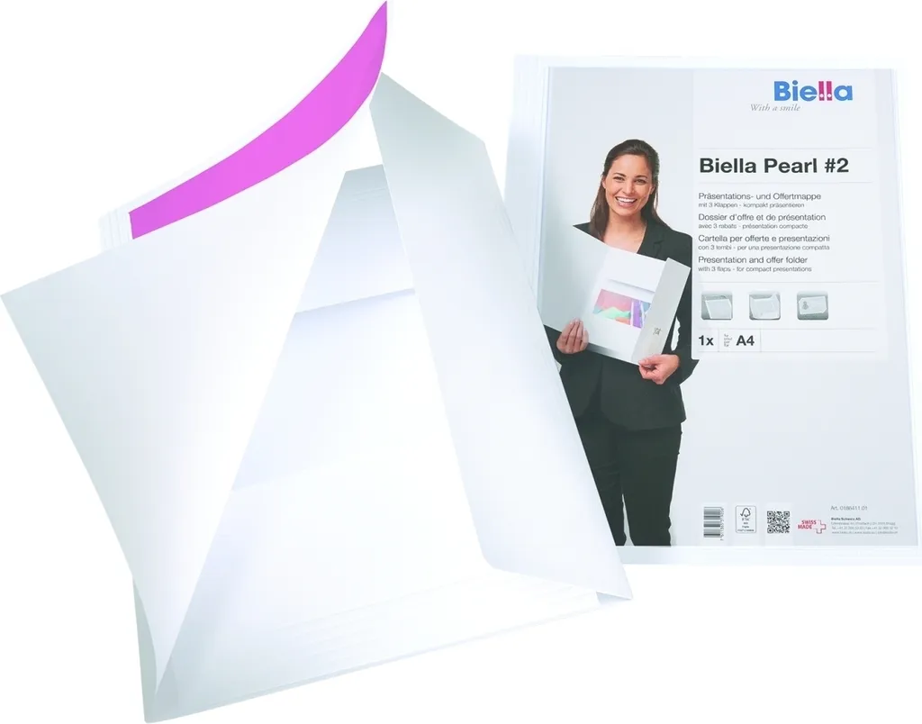 Dossier de présentation Pearl 2 0186411.01 DIN A4 blanc - Lot de 25