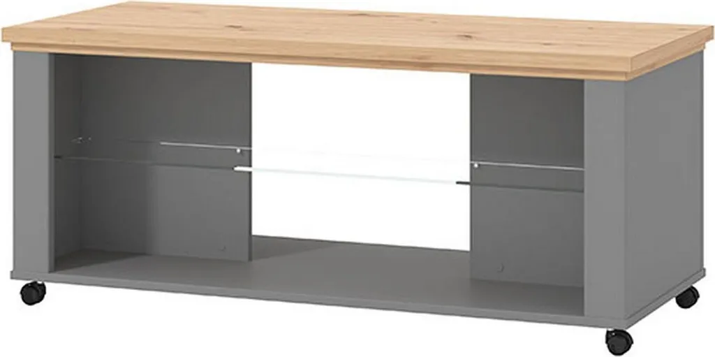 Table Basse avec Rangements 115 cm Zeme Chêne Marron à Nœuds Rustique