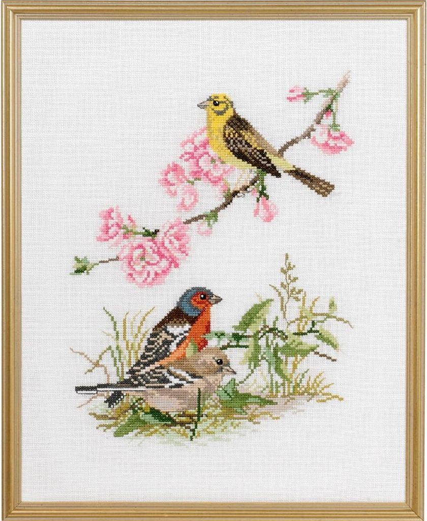Eva Rosenstand Kreuzstich Set "Vögel II", Zählmuster, 31x39cm