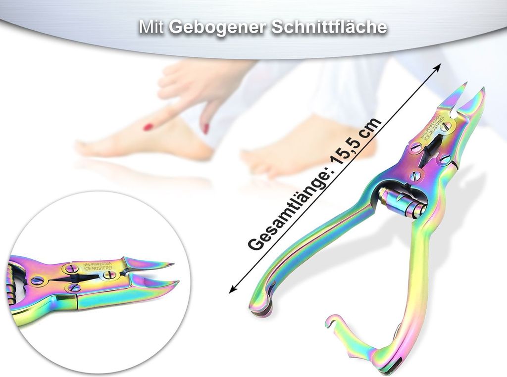 Nagelzange Mit Doppelter Übersetzung – Gebogene Schneide Für Starke Fußnägel, 14 Cm Lang, Aus Edelstahl