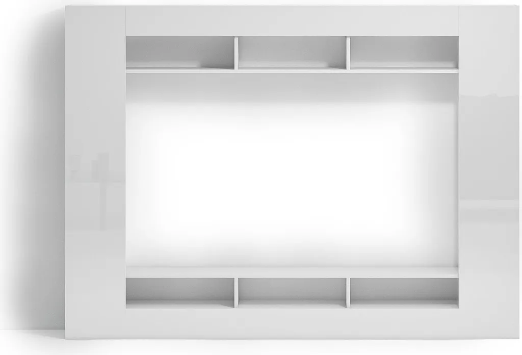 Gagnez de la Place avec le Mur d'Angle Sadali Blanc Brillant 7 Étagères