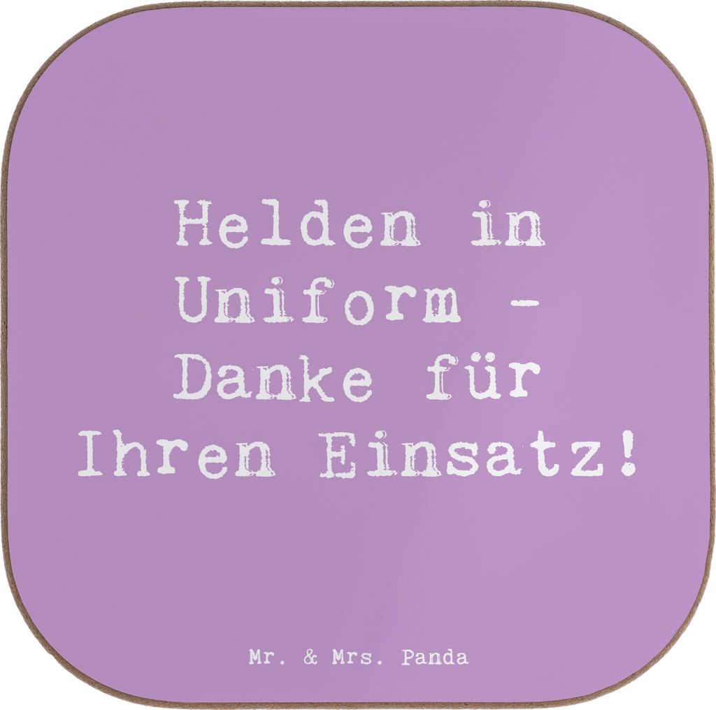 Mr. & Mrs. Panda Tassen Untersetzer Spruch Polizist Held - Lavendeltraum - Geschenk, Tischuntersetzer, Glas, Sicherheit, Dienst, Coaster, besondere...
