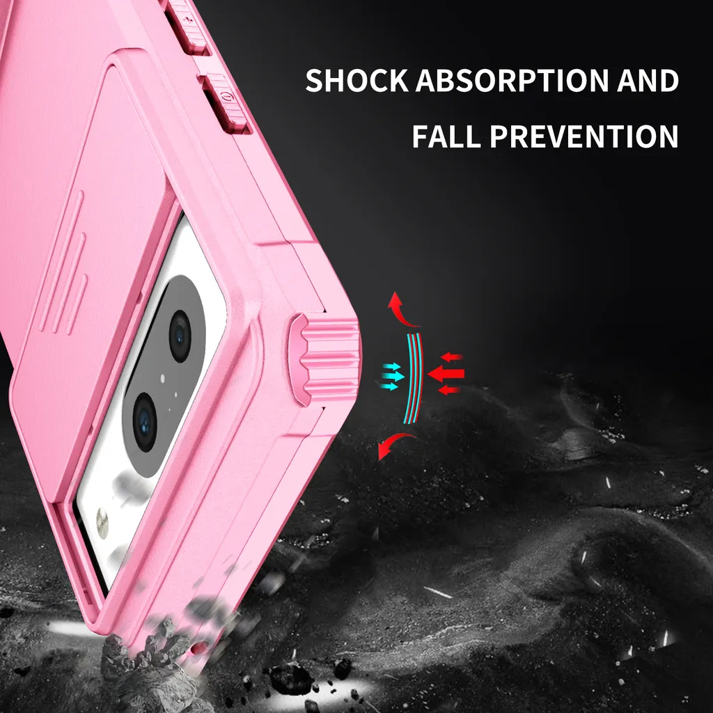 Custodia Rosa Google Pixel 8 Antiurto Elegante con Kickstand - 6